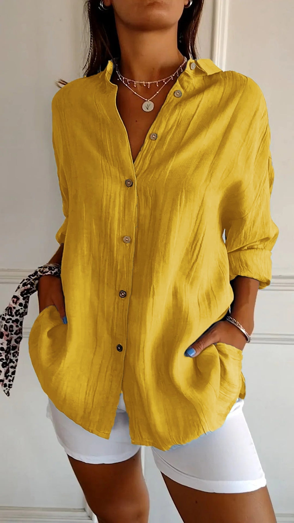 Long Sleeve Shirt with Pleat Detail for Women | Ideal for Autumn