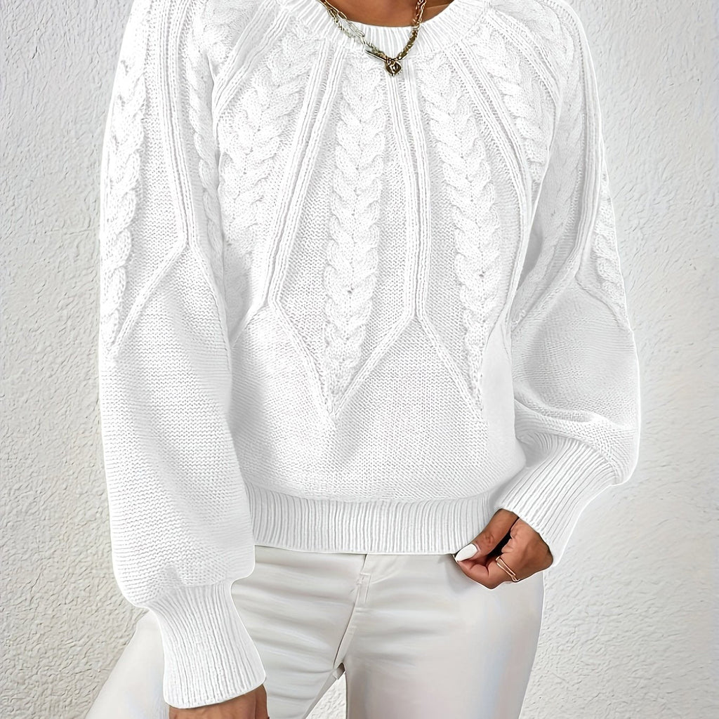 Cropped Cable Knit Sweater for Women