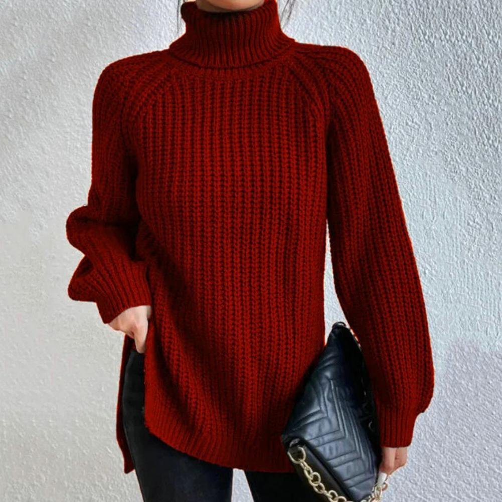 Turtleneck Knit Sweater for Women