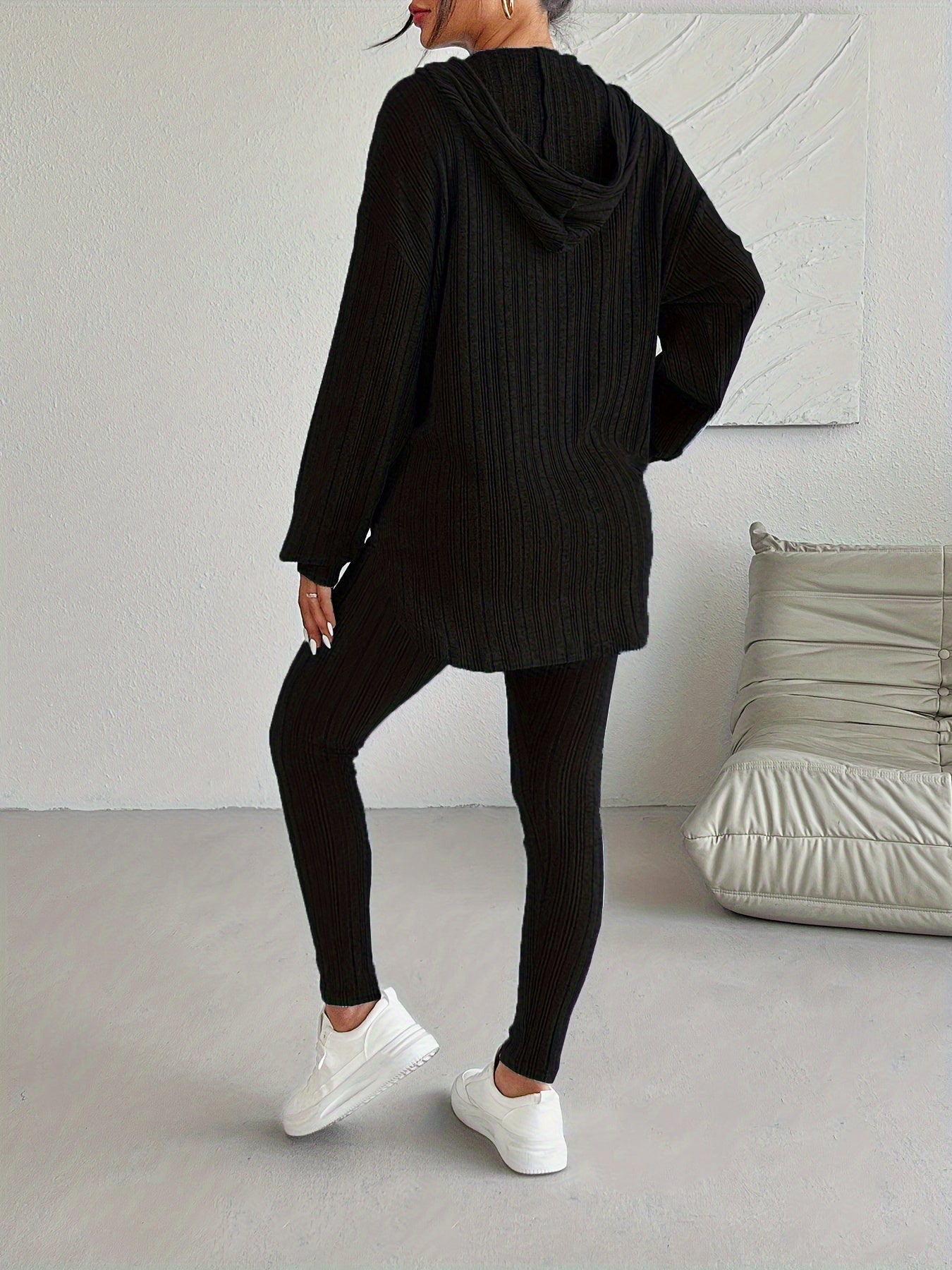 Conjunto de Lounge de Punto Acanalado para Mujer