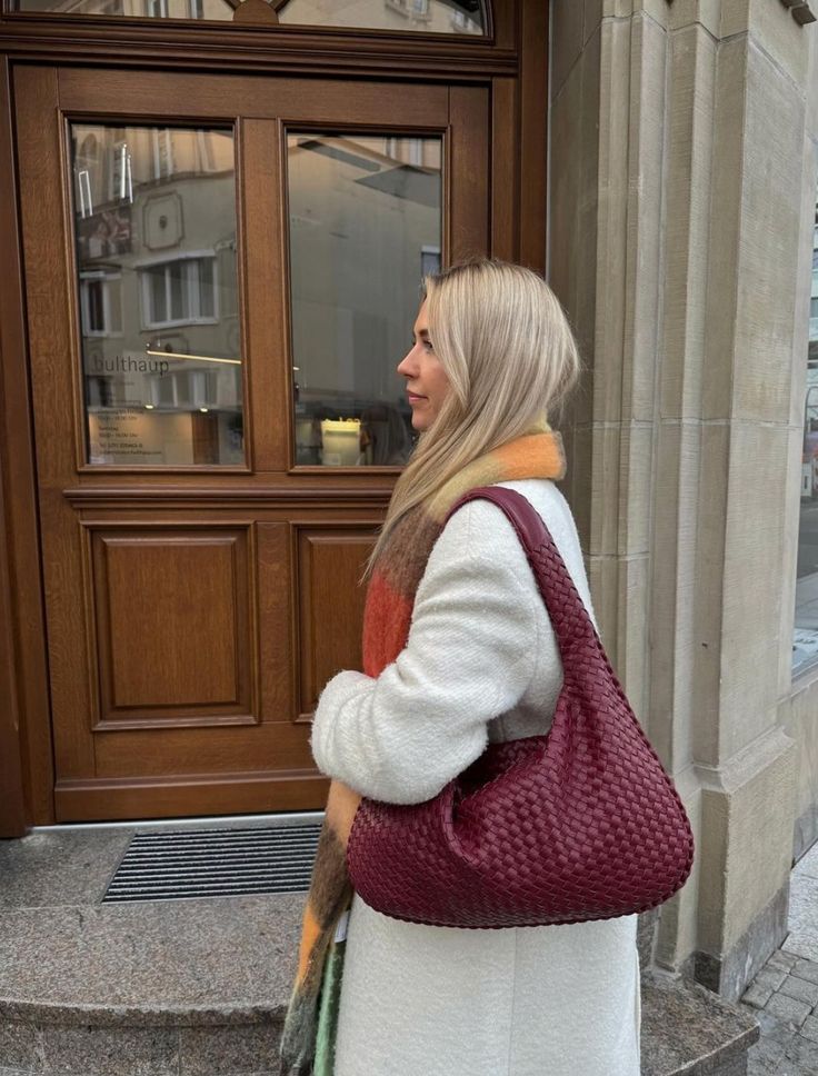 Bolso Medio con Apariencia Tejida para Mujer