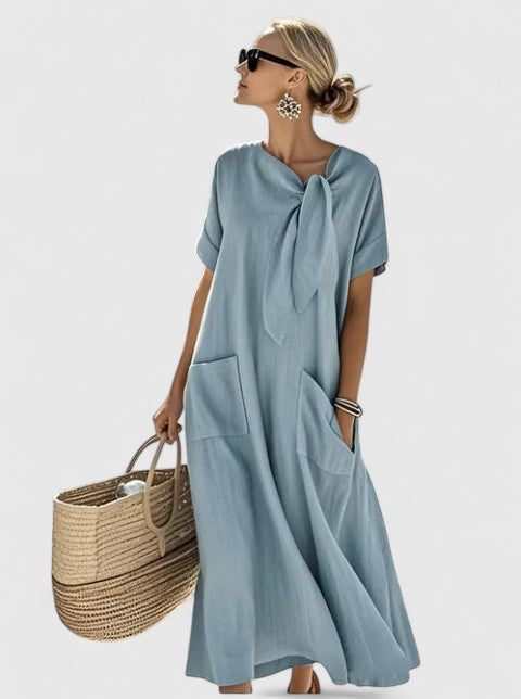Vestido Elegante de Manga Corta para Mujer