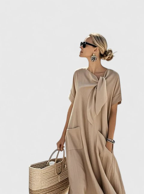 Vestido Elegante de Manga Corta para Mujer