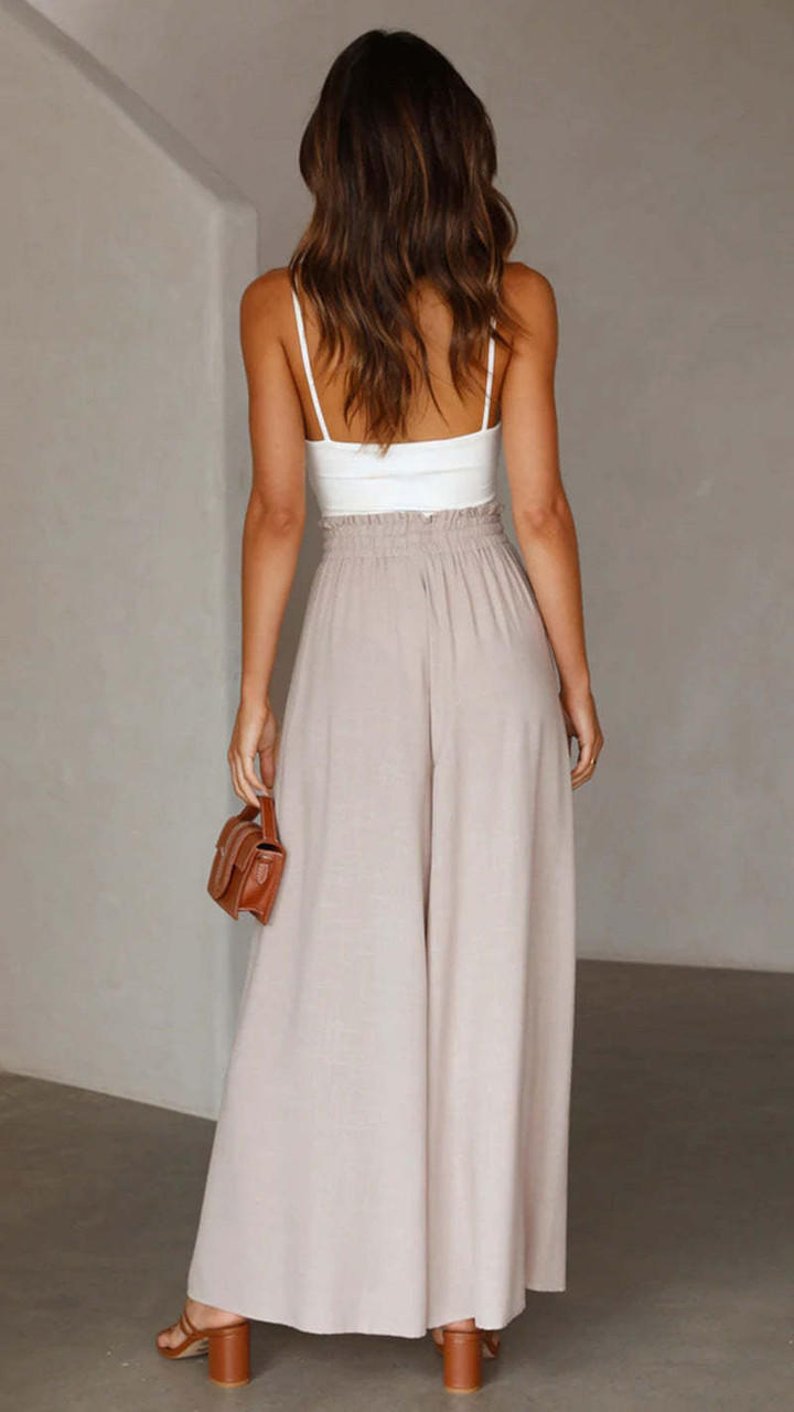 Pantalón Ancho Tiro Alto para Mujer