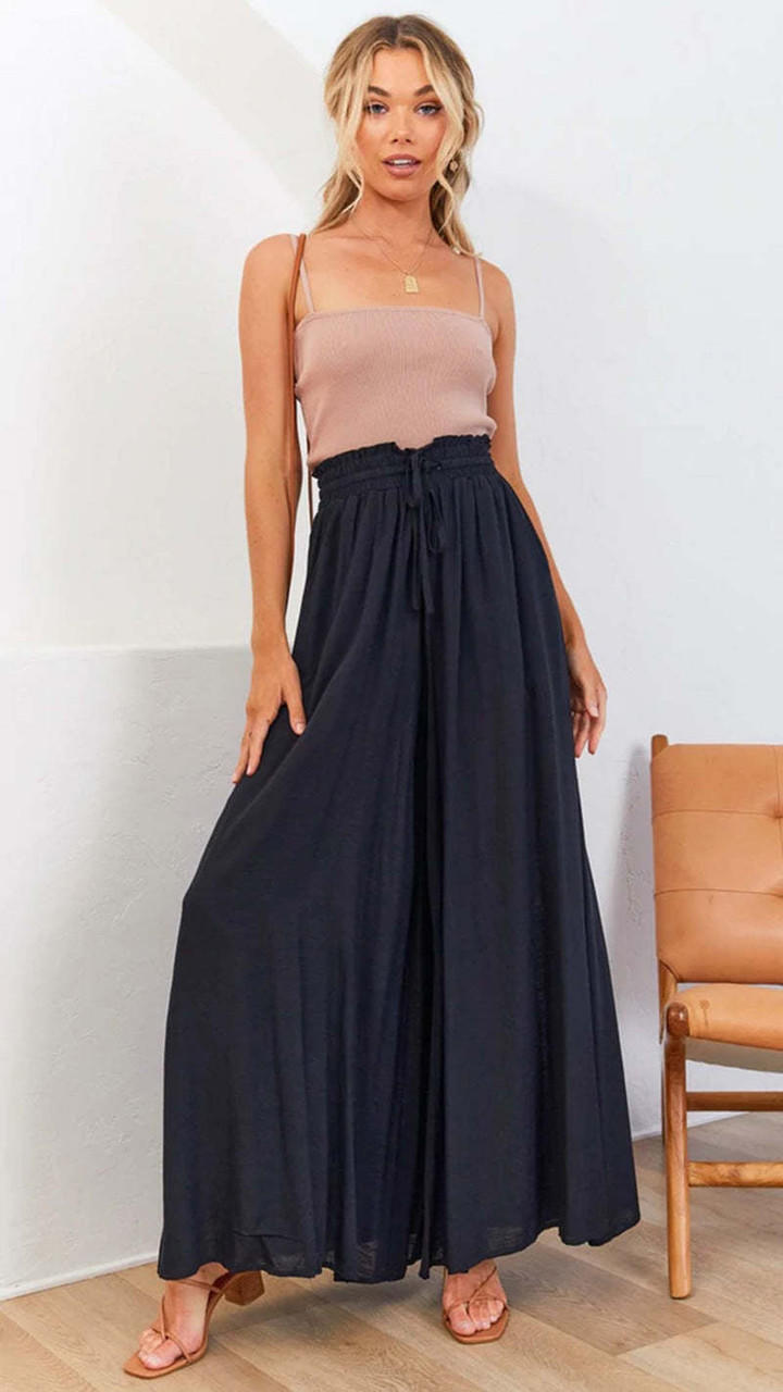 Pantalón Ancho Tiro Alto para Mujer