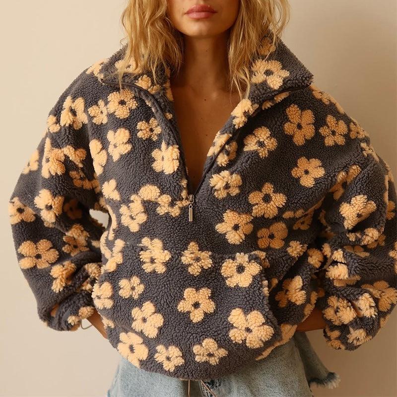 Jersey Polar con Estampado Floral para Mujer