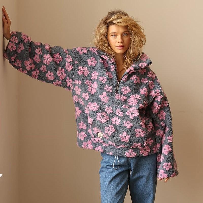 Jersey Polar con Estampado Floral para Mujer