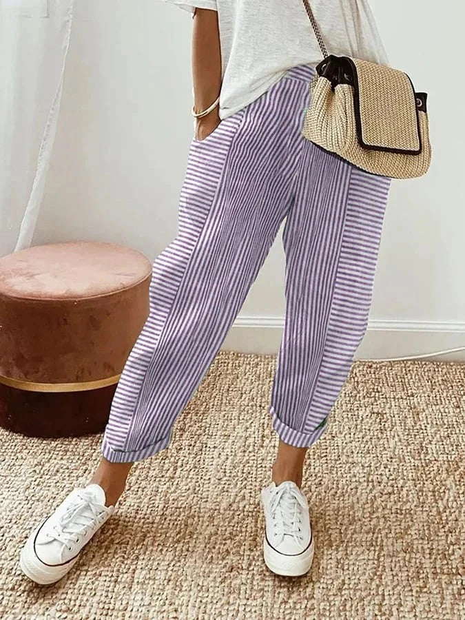 Pantalón Casual con Diseño de Splicing para Mujer