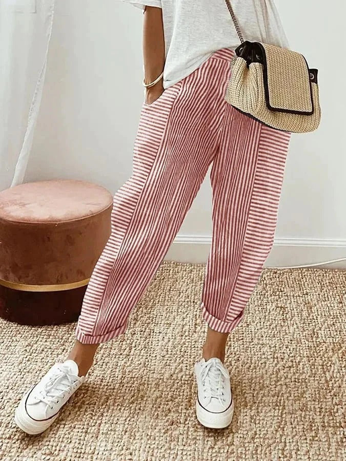 Pantalón Casual con Diseño de Splicing para Mujer
