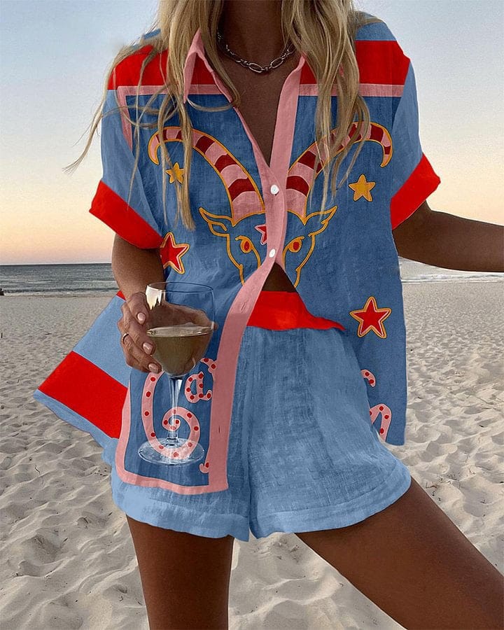 Conjunto de Dos Piezas con Estampado para Mujer