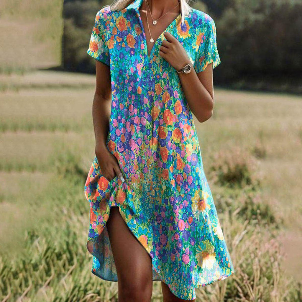 Vestido largo de verano con estampado bohemio para Mujeres