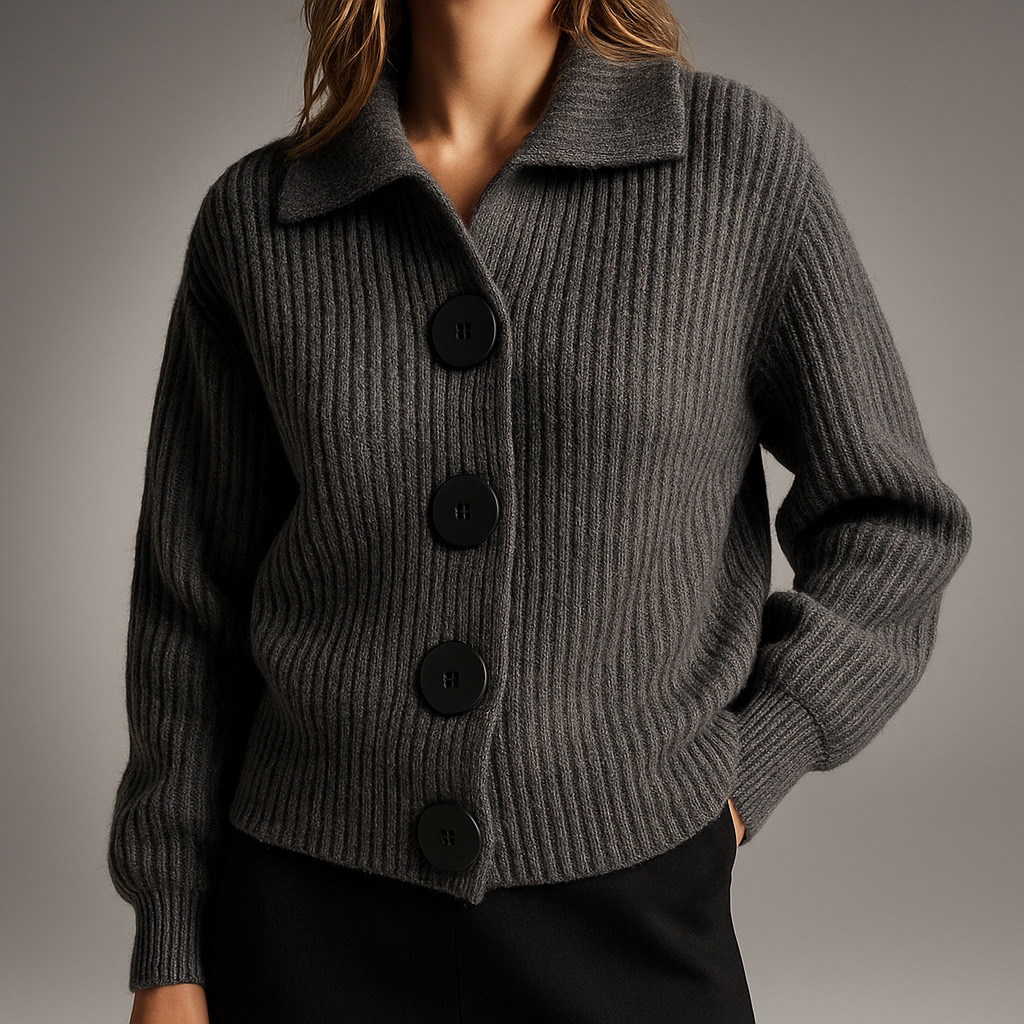 Chunky Knit Oversized Cardigan Sweater with Button Front for Women