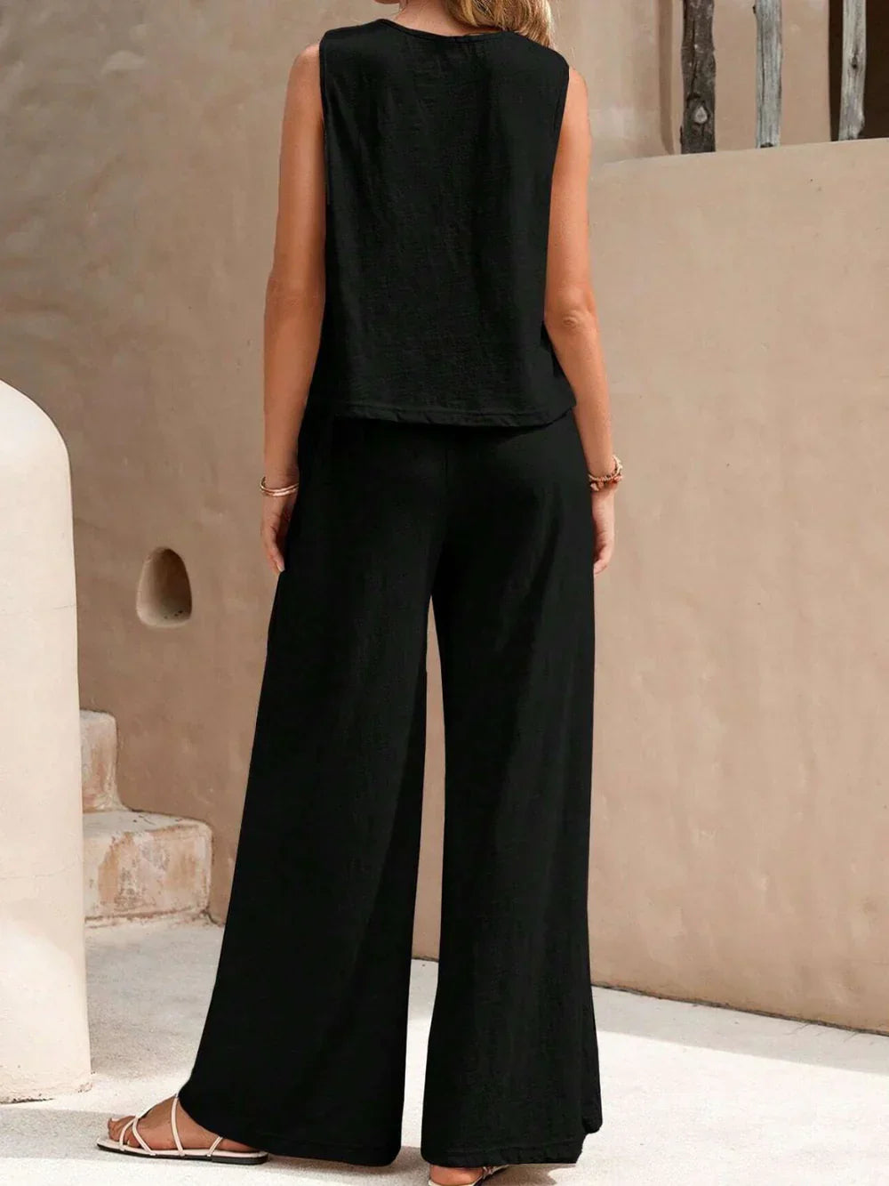 Sleeveless Top and Wide-Leg Pants Set for Women | Perfect for Everyday Wear